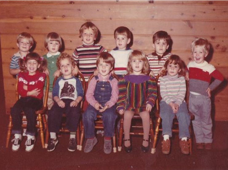 Matt Angerer and Jeff Pierce's preschool class photo — Harborcreek, Pennsylvania, circa 1984